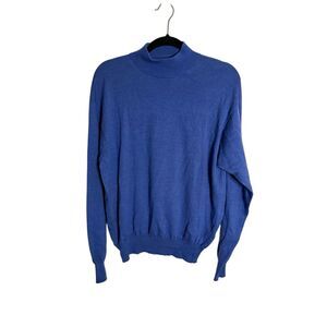 Peter Millar Merino Wool & Cashmere Golf Turtleneck Sweater Blue Men's Size M